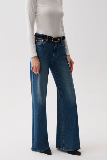 Vivian Mid Rise Wide Leg - Blue Depths