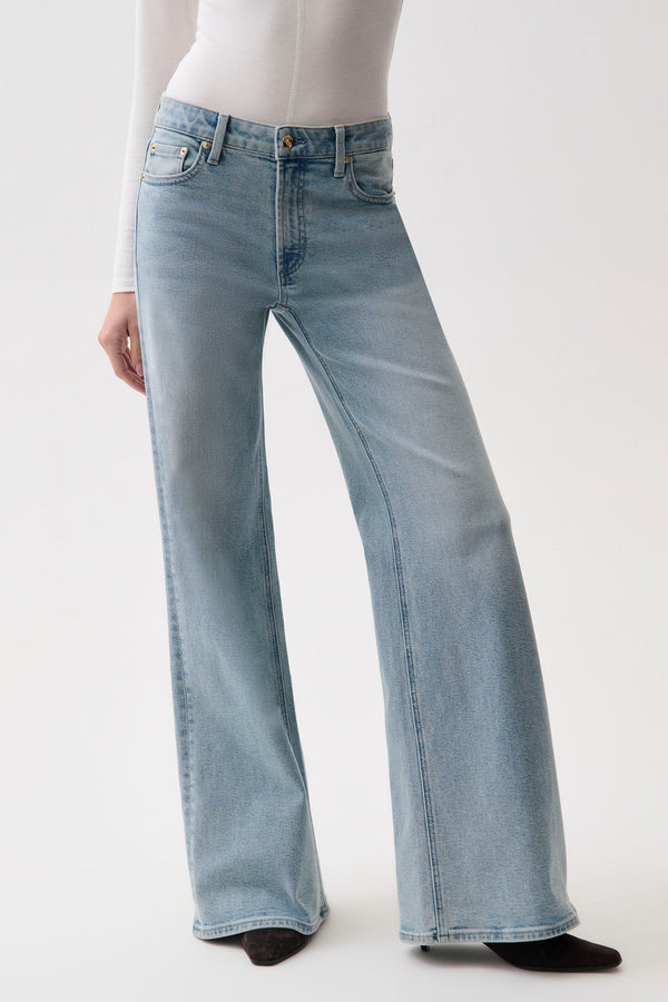 Vivian Mid Rise Wide Leg - Sea Haze