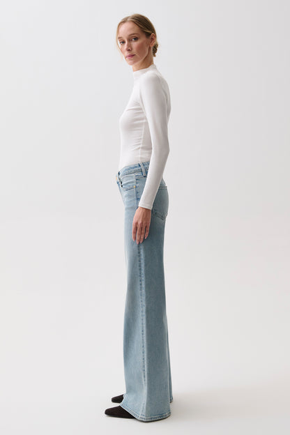 Vivian Mid Rise Wide Leg - Sea Haze