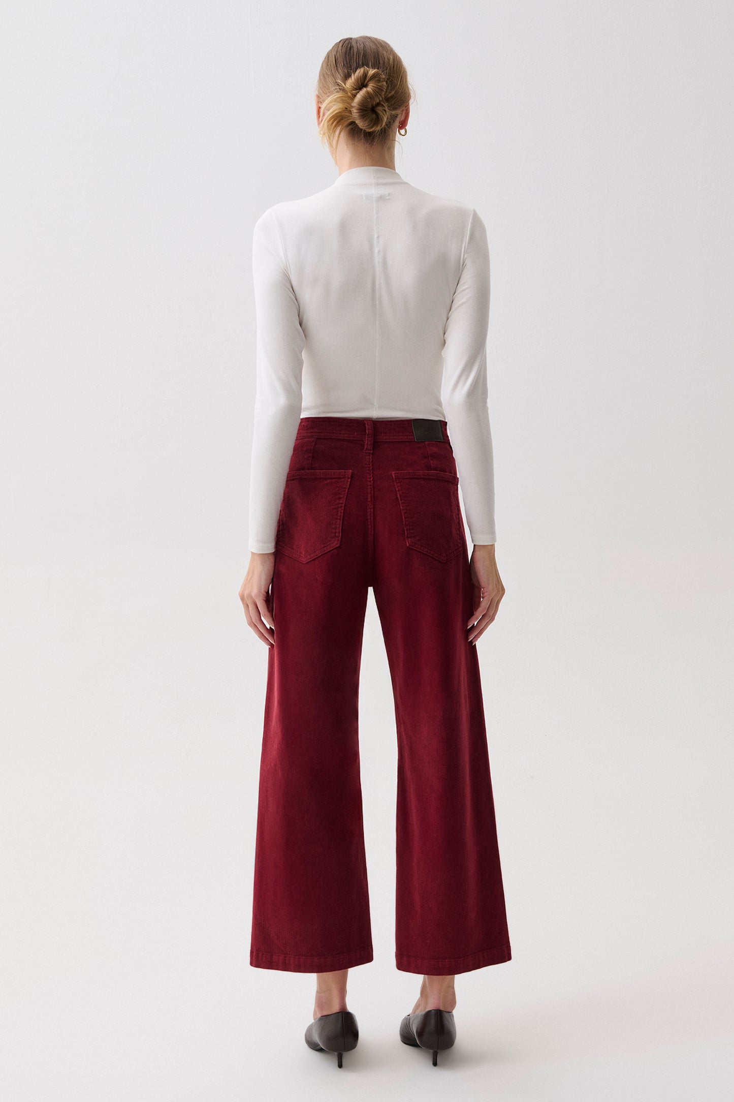 Penny High Rise Wide Leg Crop - Deep Crimson