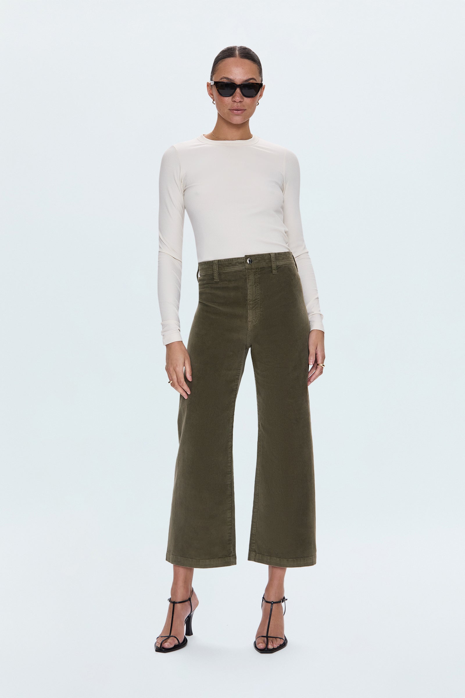 Penny Crop High Rise Wide Leg Pant Sequoia