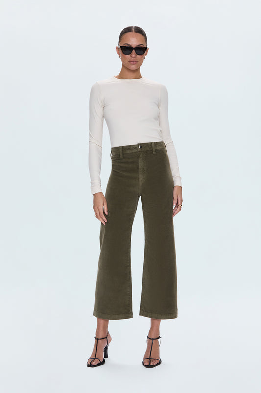 Penny Crop High Rise Wide Leg Pant - Sequoia