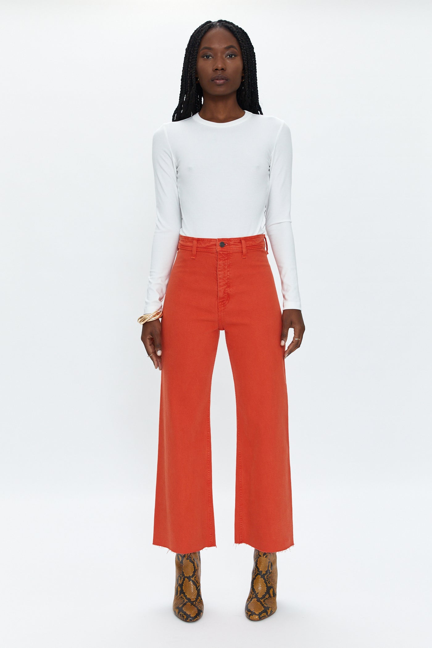 Penny High Rise Wide Leg Crop - Blood Orange – Pistola Denim