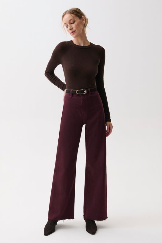 Penny High Rise Wide Leg Jean - Claret