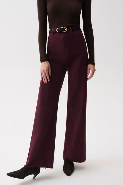 Penny High Rise Wide Leg Jean - Claret