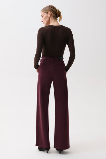 Penny High Rise Wide Leg Jean - Claret