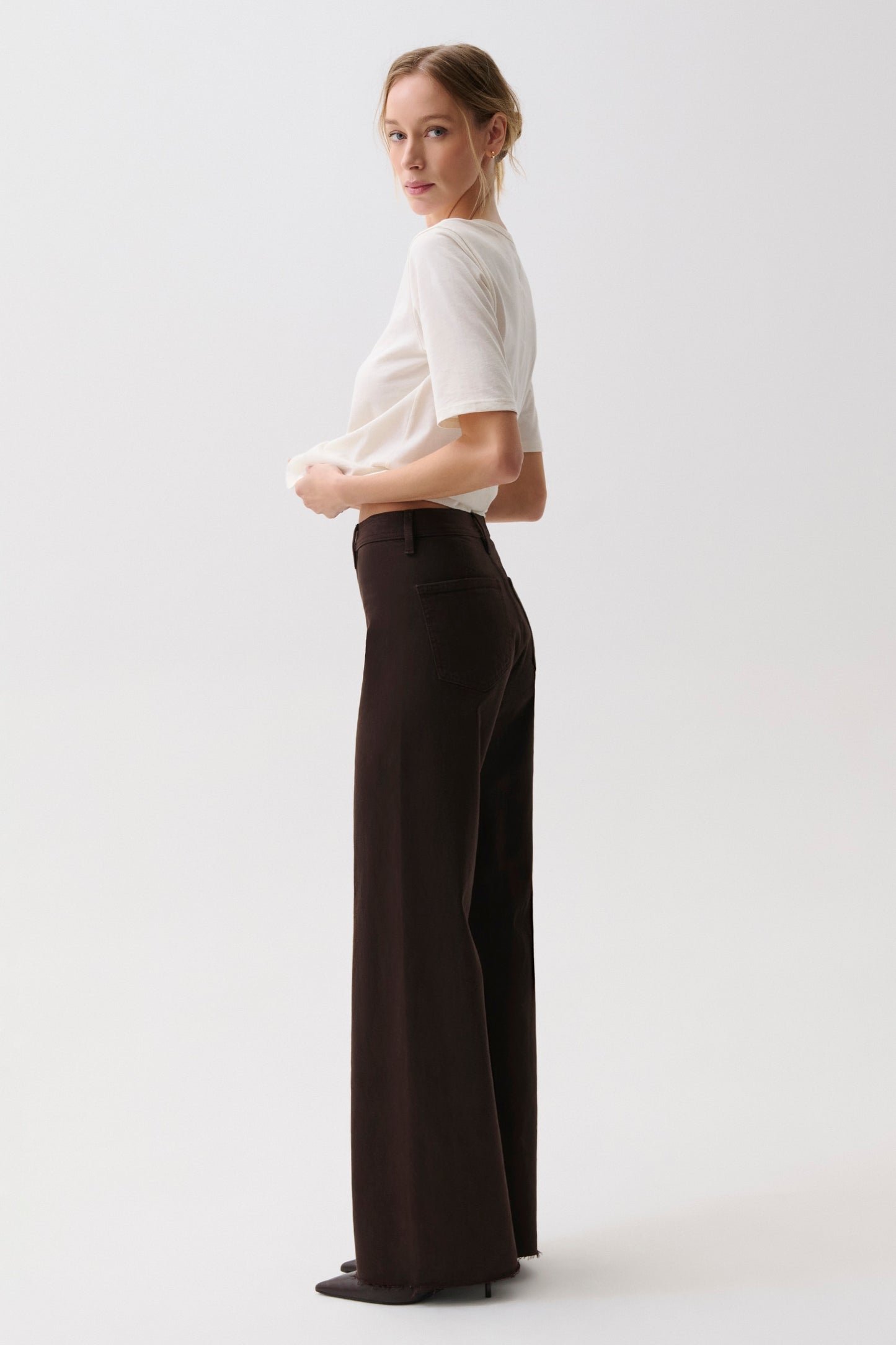Penny High Rise Wide Leg Jean - Mocha
