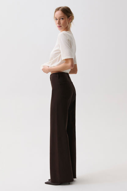 Penny High Rise Wide Leg Jean - Mocha