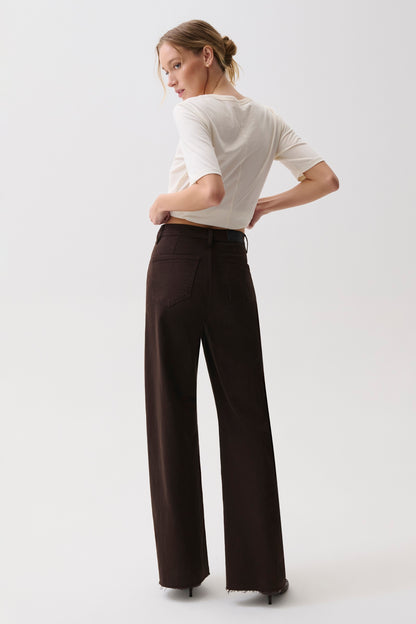 Penny High Rise Wide Leg Jean - Mocha