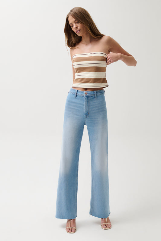 Penny High Rise Wide Leg Jean - Whisper