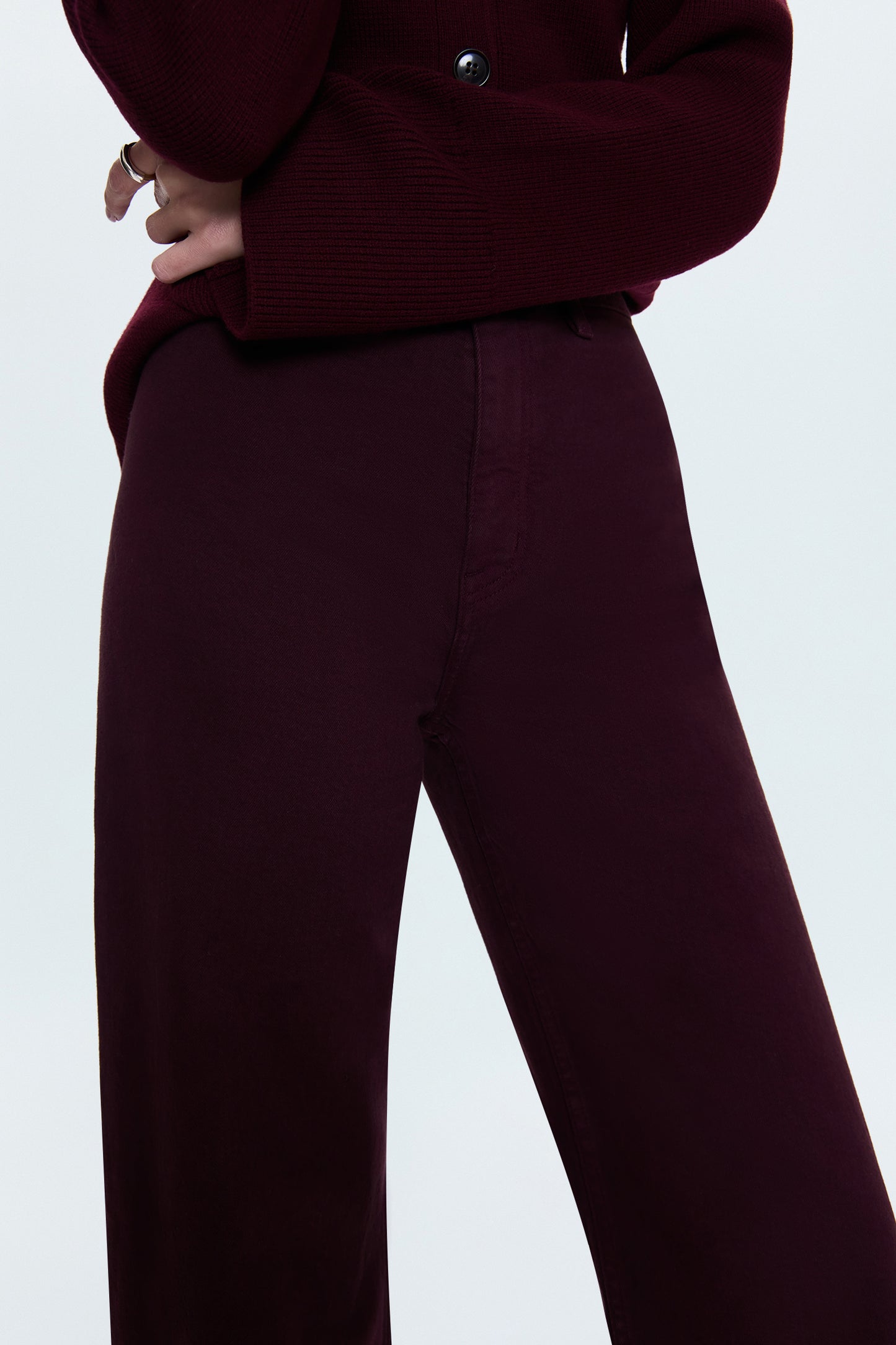 Penny High Rise Wide Leg Jean - Claret
