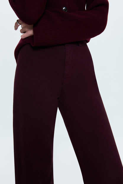 Penny High Rise Wide Leg Jean - Claret