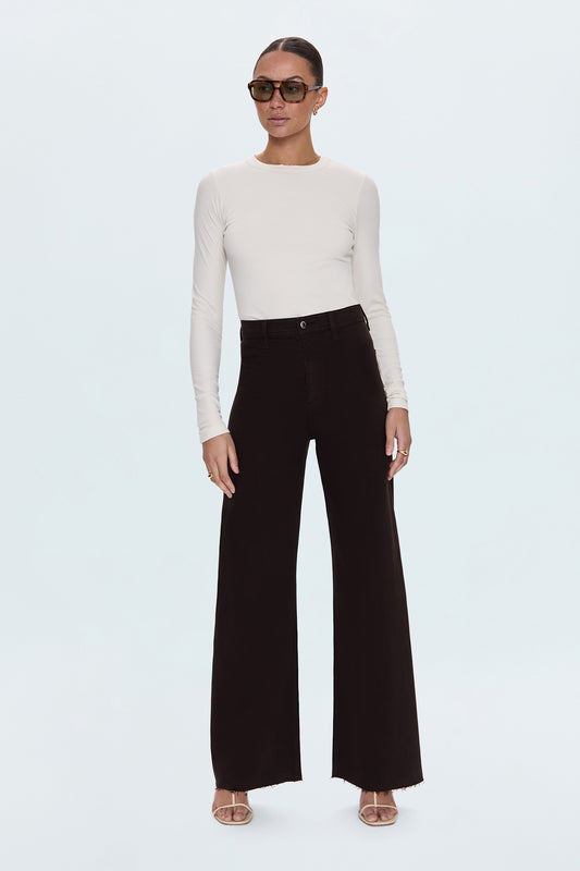 Penny High Rise Wide Leg Jean - Mocha