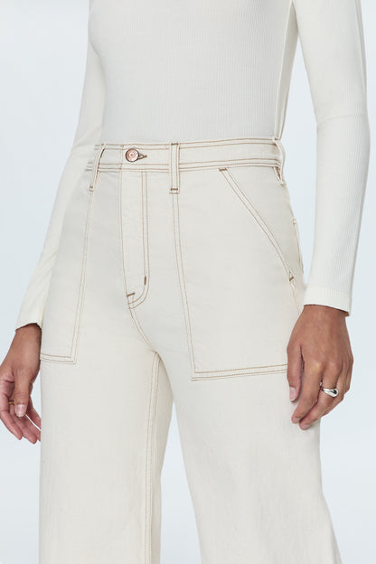 PETITE Penny High Rise Wide Jean -  Ecru