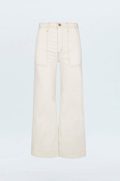 PETITE Penny High Rise Wide Jean -  Ecru