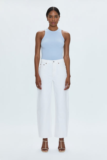 Wes High Rise Barrel Jean - Vivid White