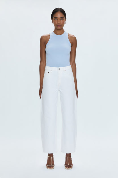 Wes High Rise Barrel Jean - Vivid White