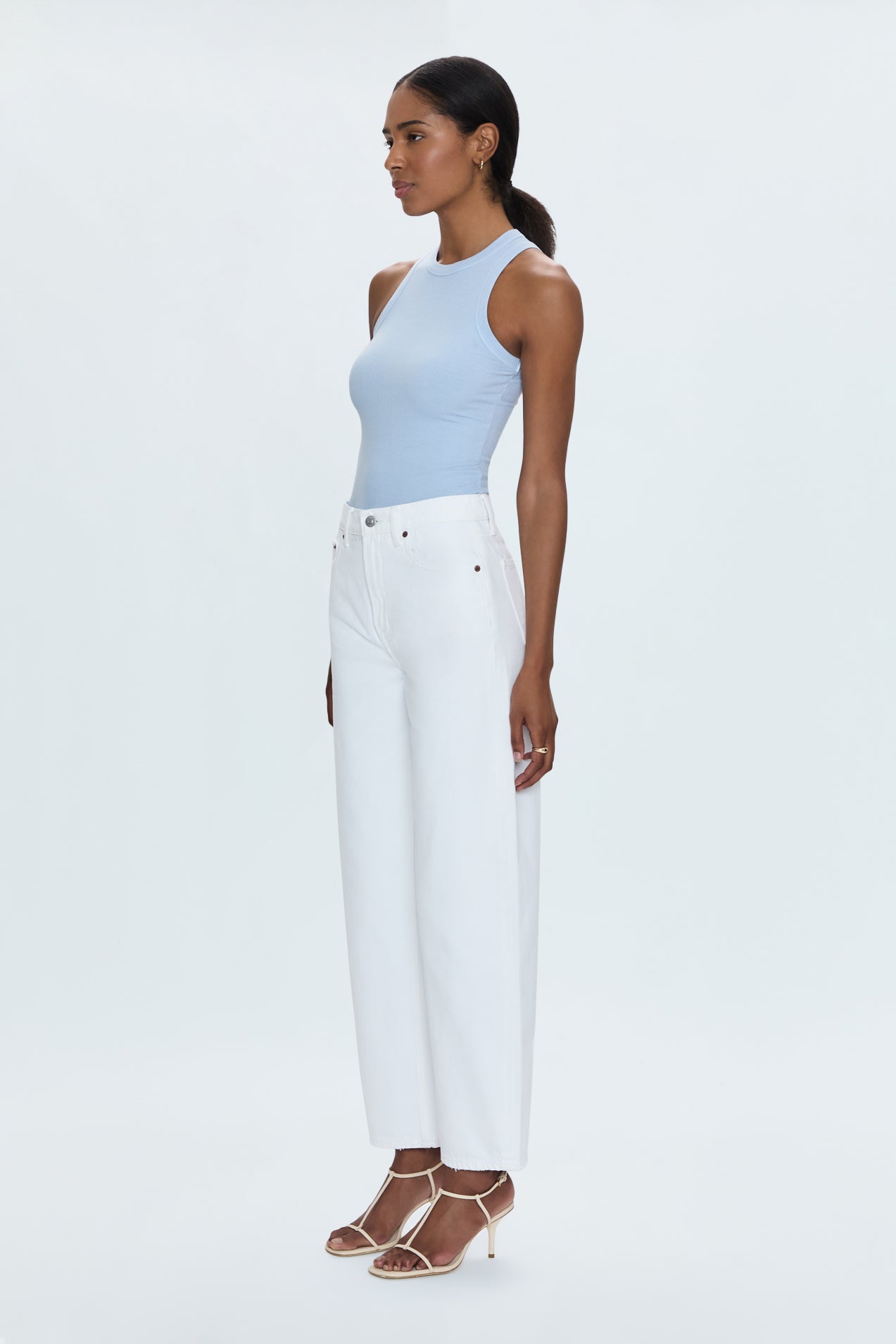 Wes High Rise Barrel Jean - Vivid White