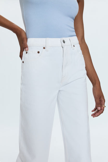 Wes High Rise Barrel Jean - Vivid White