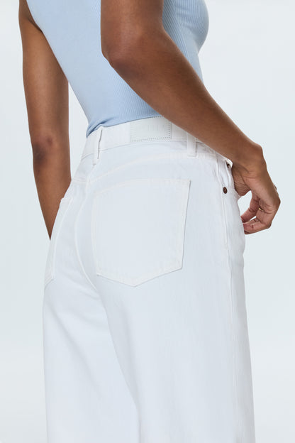 Wes High Rise Barrel Jean - Vivid White