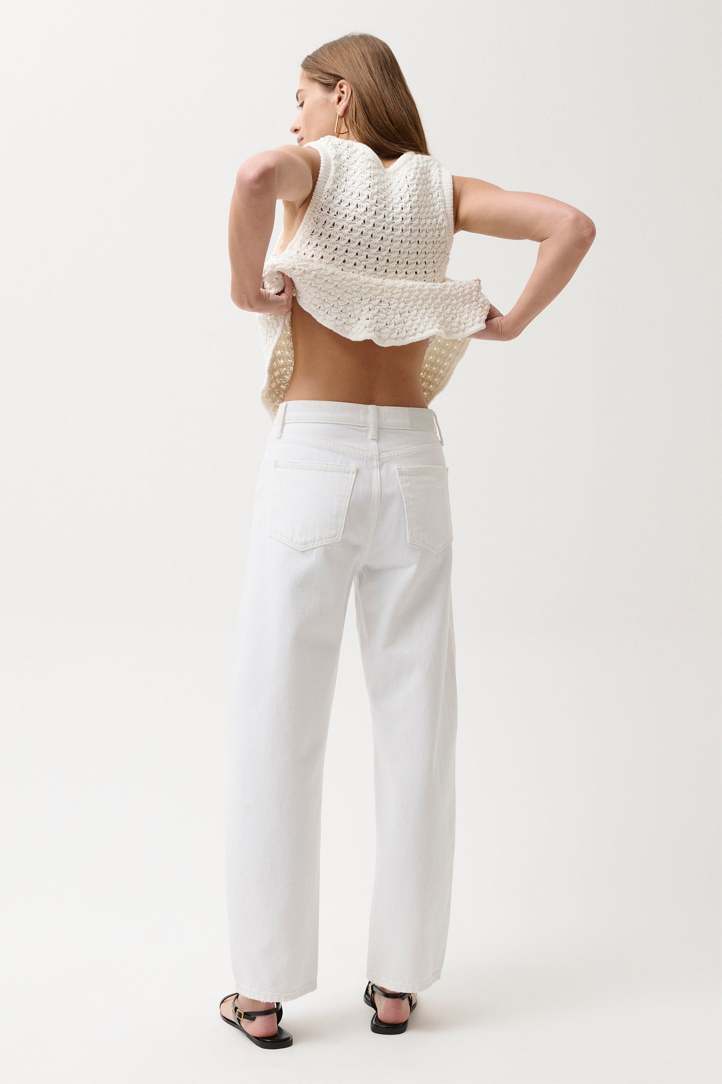 Wes High Rise Barrel Jean - Vivid White