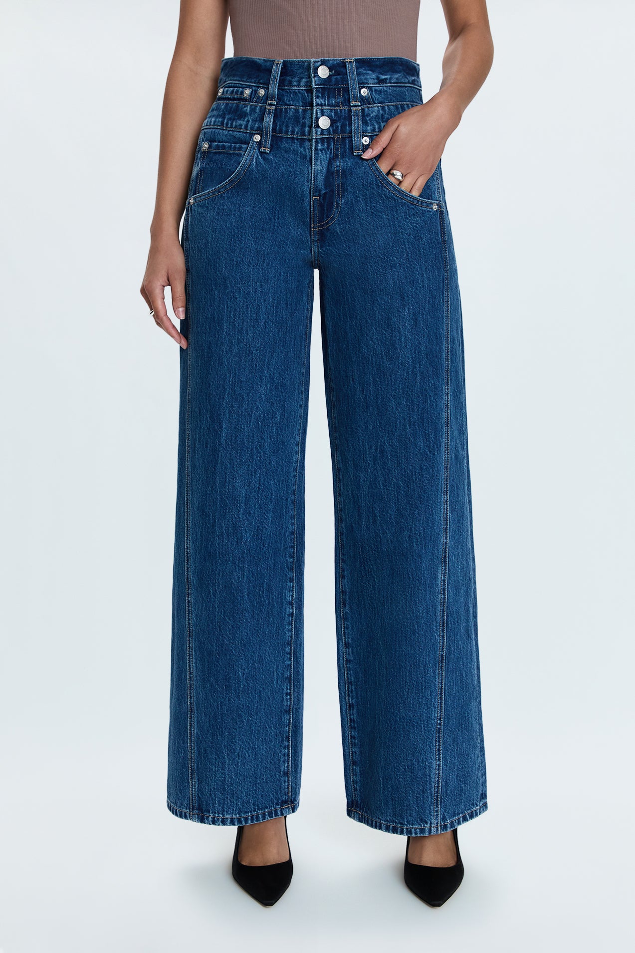 Caleb High Rise Stacked Waist Jean - Reflection