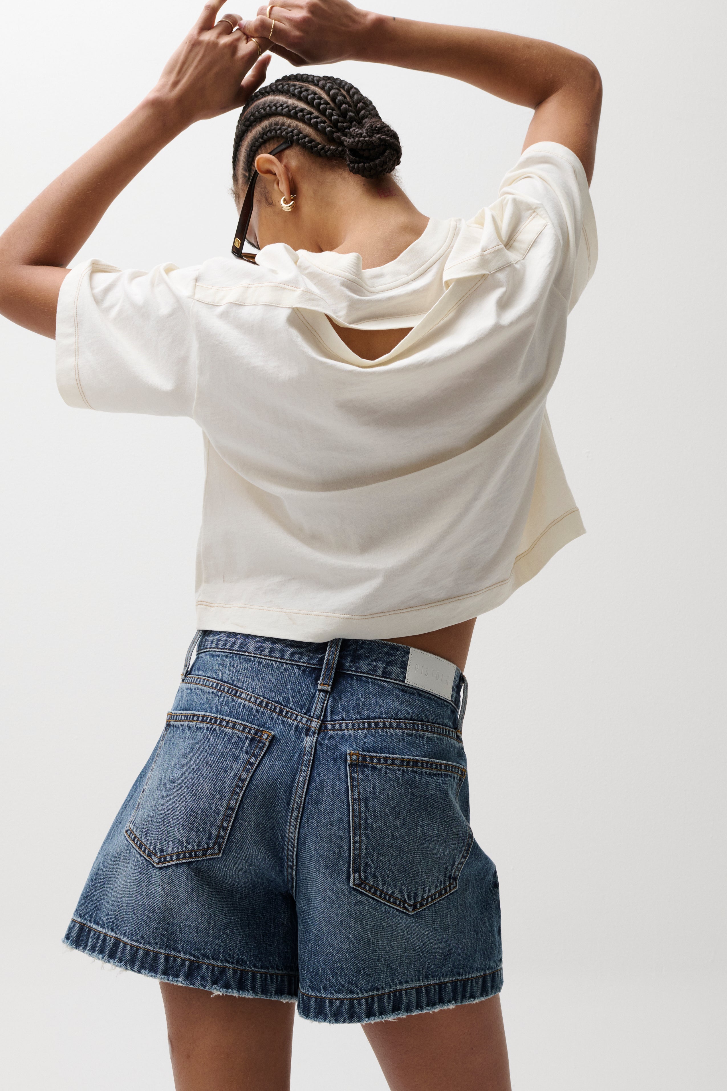 Saige High Rise A-Line Short - Wishbone – Pistola Denim