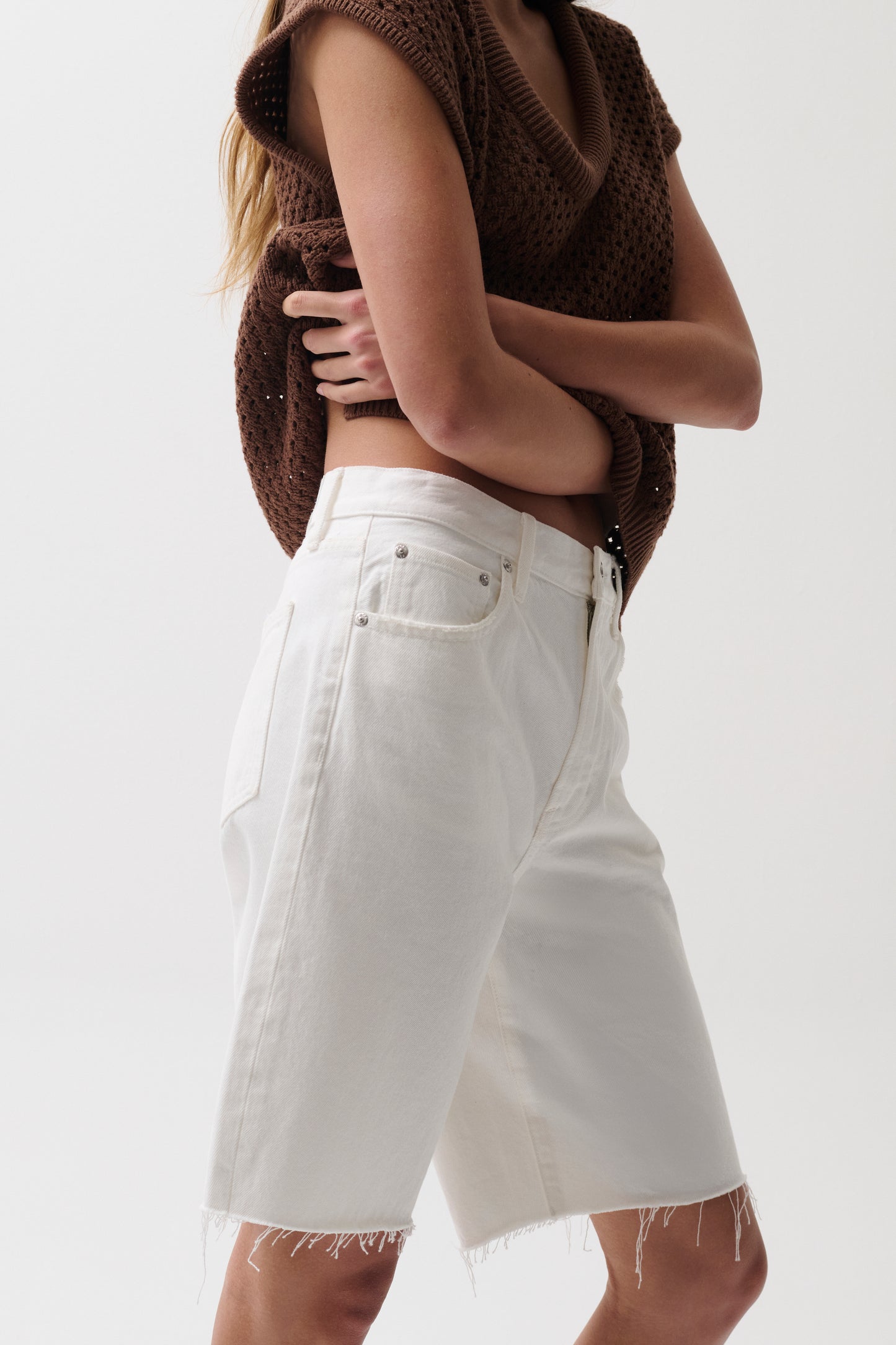 Pistola Nolan Relaxed Straight Cut Off - Paper White straight relaxed jeans