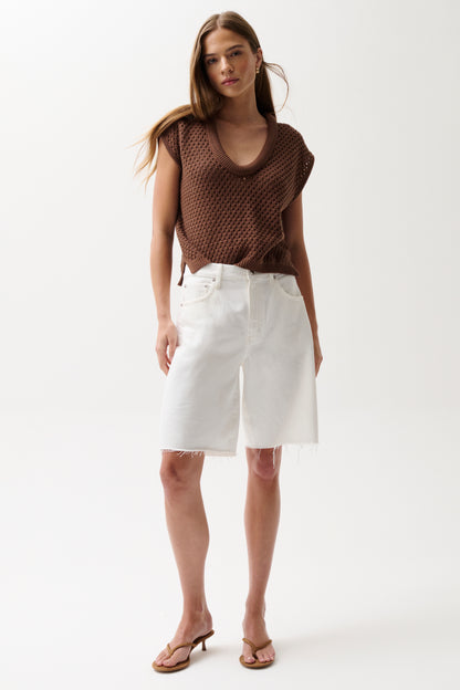 Pistola Nolan Relaxed Straight Cut Off - Paper White straight relaxed jeans