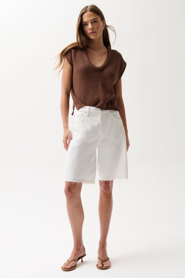 Nolan Relaxed Straight Cut Off - Paper White