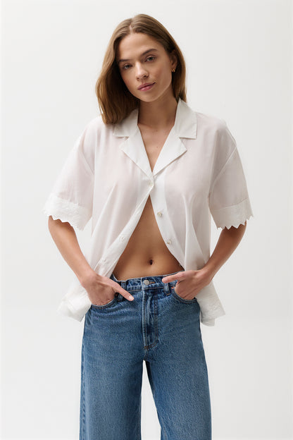 Maliah Camp Shirt - Soft White
