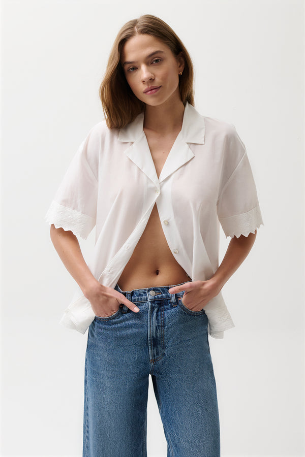 Maliah Camp Shirt - Soft White