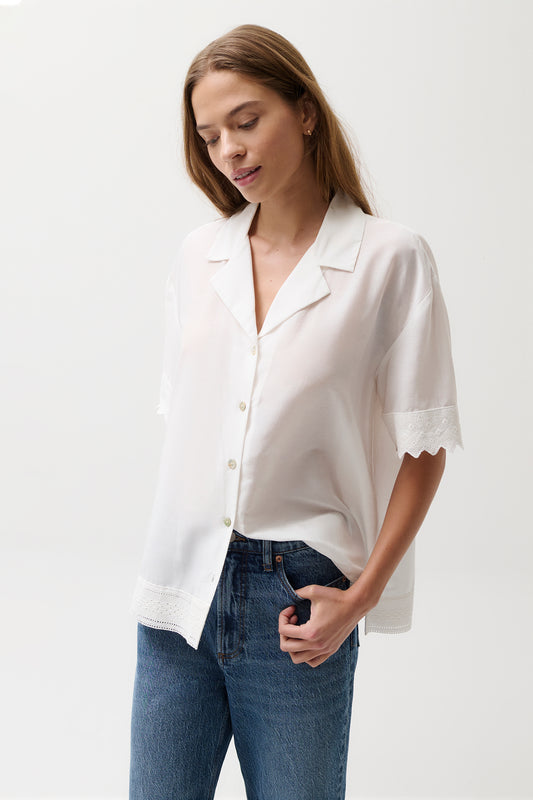 Maliah Camp Shirt - Soft White
