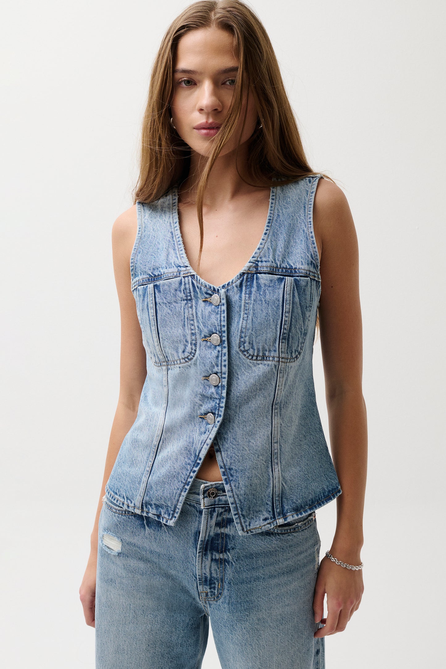Gia Denim Vest - Hazy