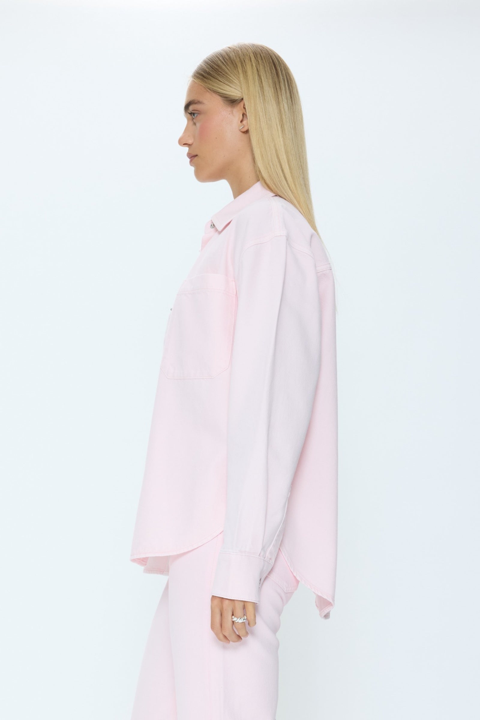 Pistola Elin Fluid Denim Shacket - Blush jeans