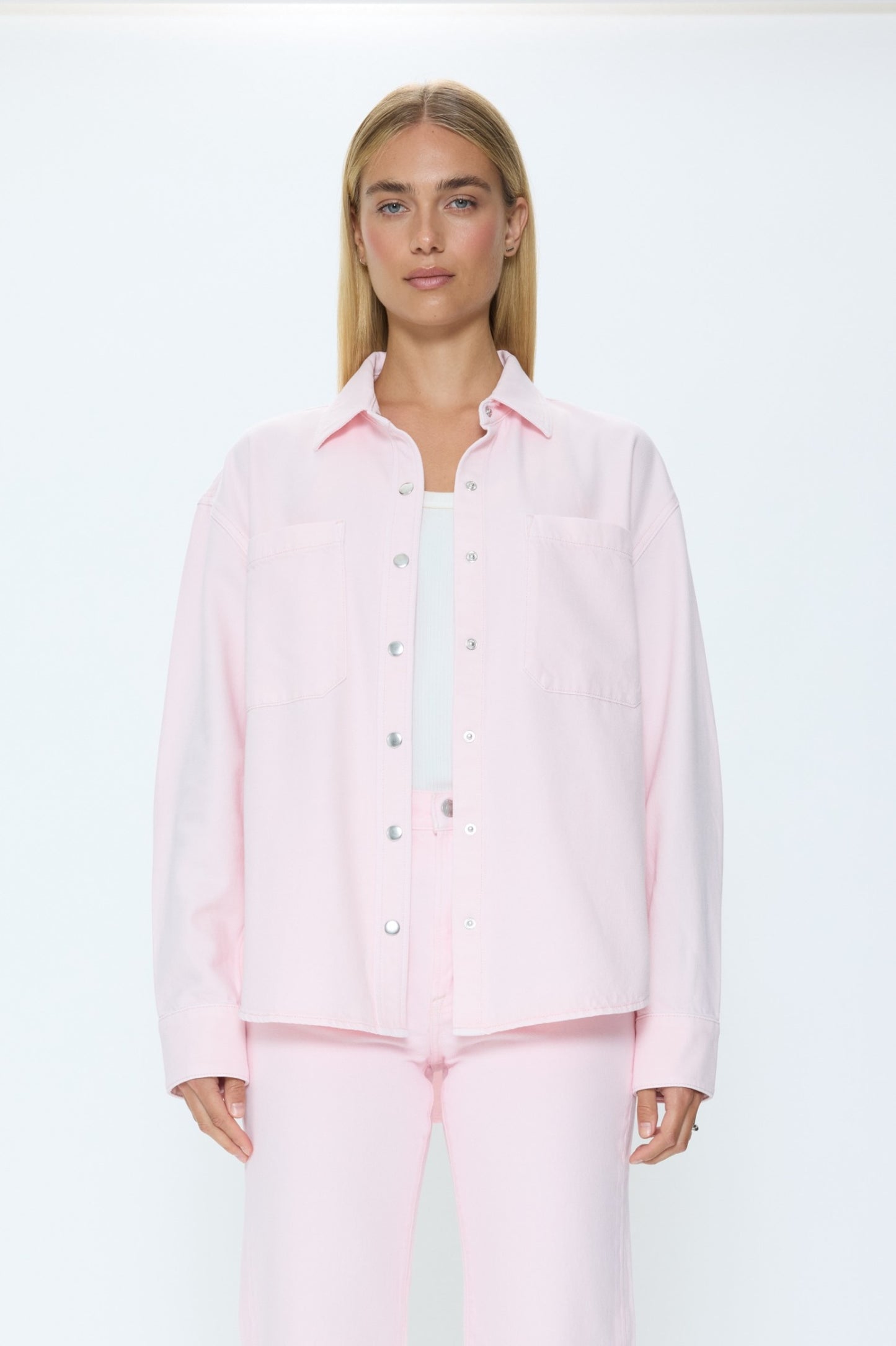 Pistola Elin Fluid Denim Shacket - Blush jeans