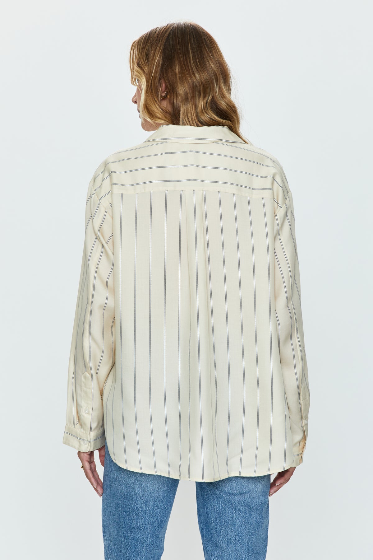 Irene Shirt - Tan Wide Stripe