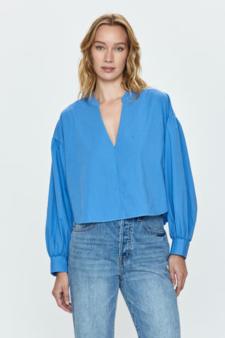Lou Puff Sleeve Shirt - Blue Belle