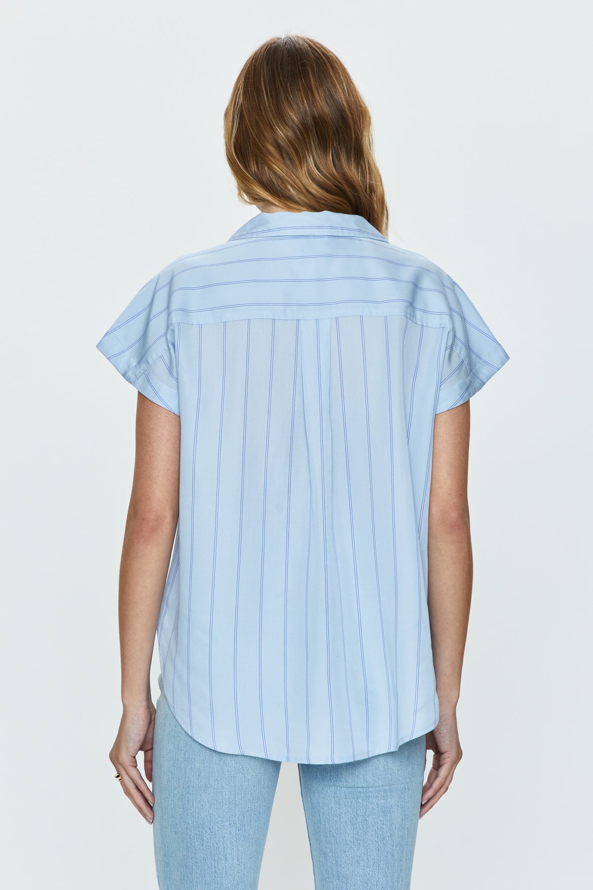 Sabine Shirt - Sky Wide Stripe