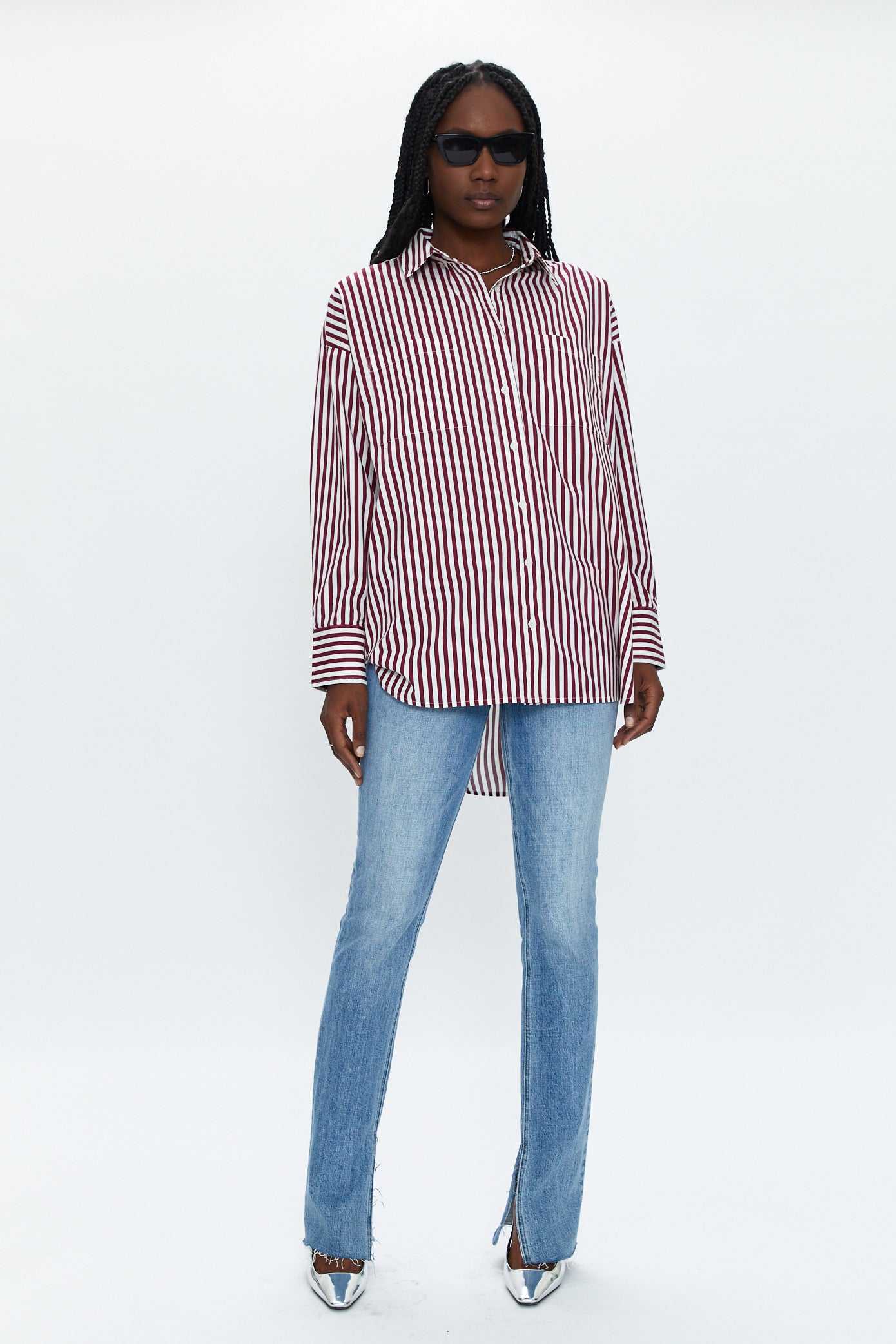 Denim Colorblock Tunic Top | Nasty Gal