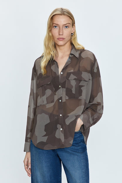 camouflage womens dress shirt Women's Camo T-Shirt: AOP Army Green Camouflage Top