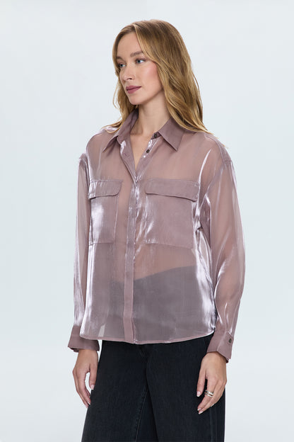 Miranda Sheer Shirt - Pink Plum