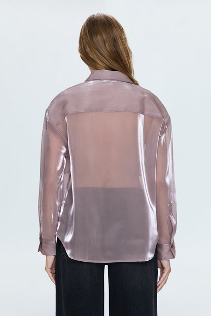 Miranda Sheer Shirt - Pink Plum