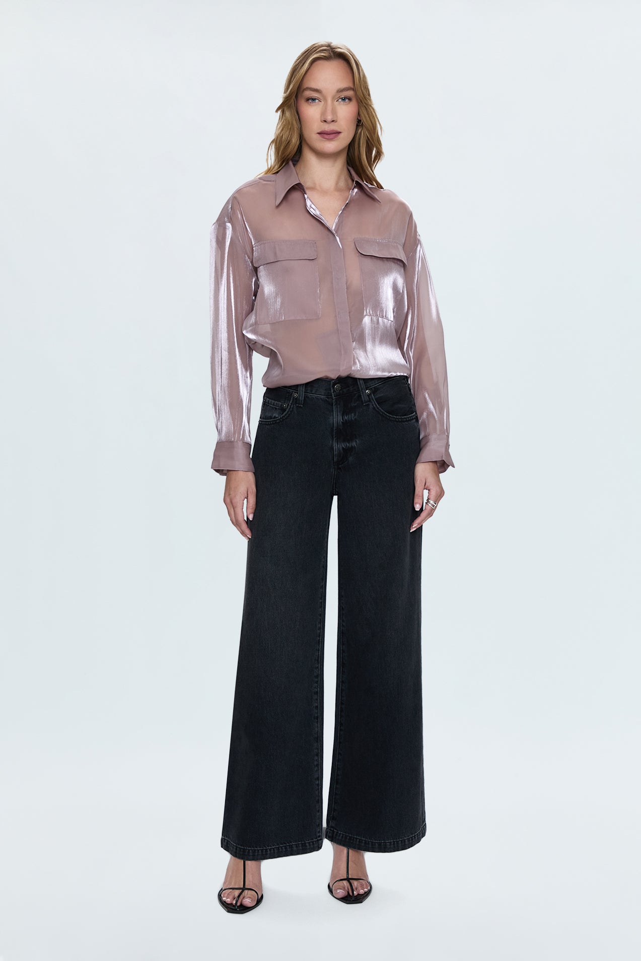Miranda Sheer Shirt - Pink Plum