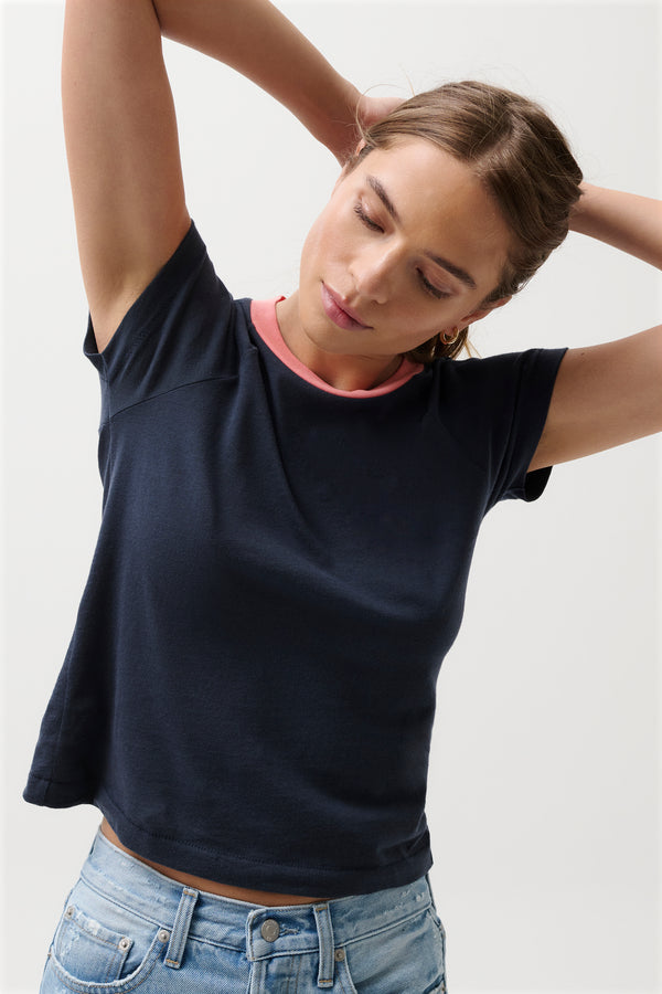 Ryn Baby Tee - Navy Ship