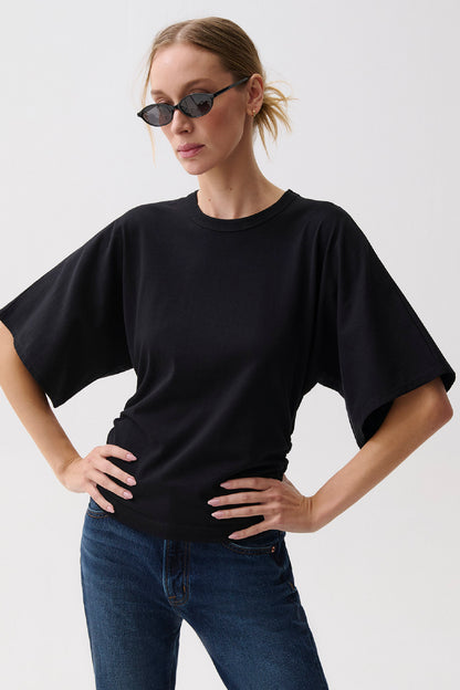 Veronica Sleeve Fitted Tee - Noir