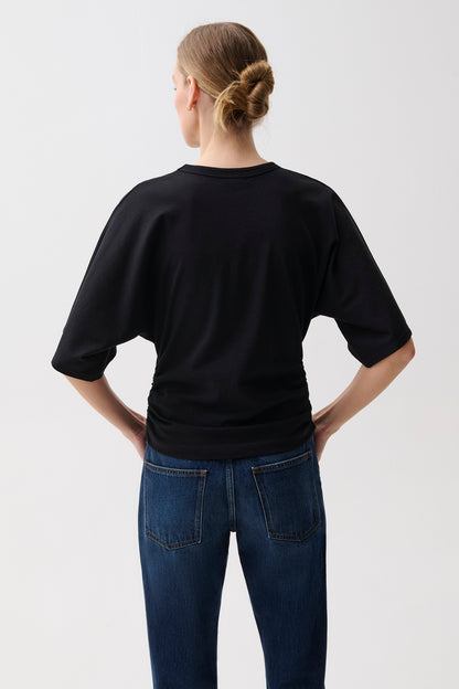 Veronica Sleeve Fitted Tee - Noir