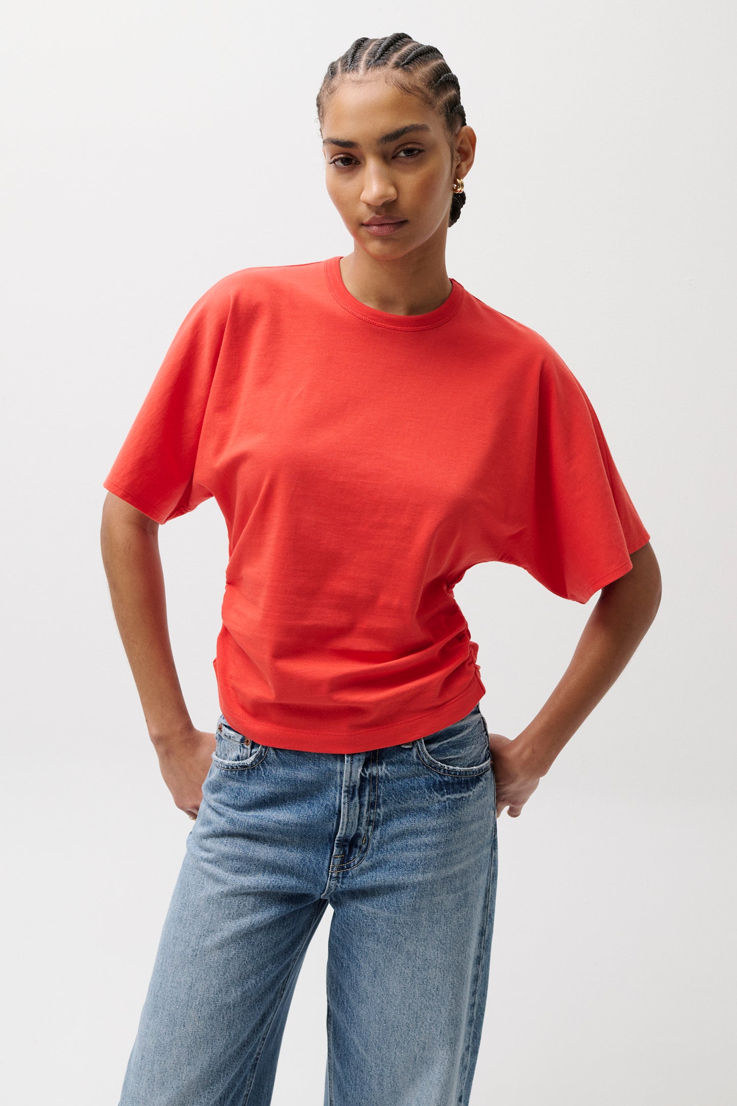 Veronica Kimono Sleeve Fitted Tee in Syrah