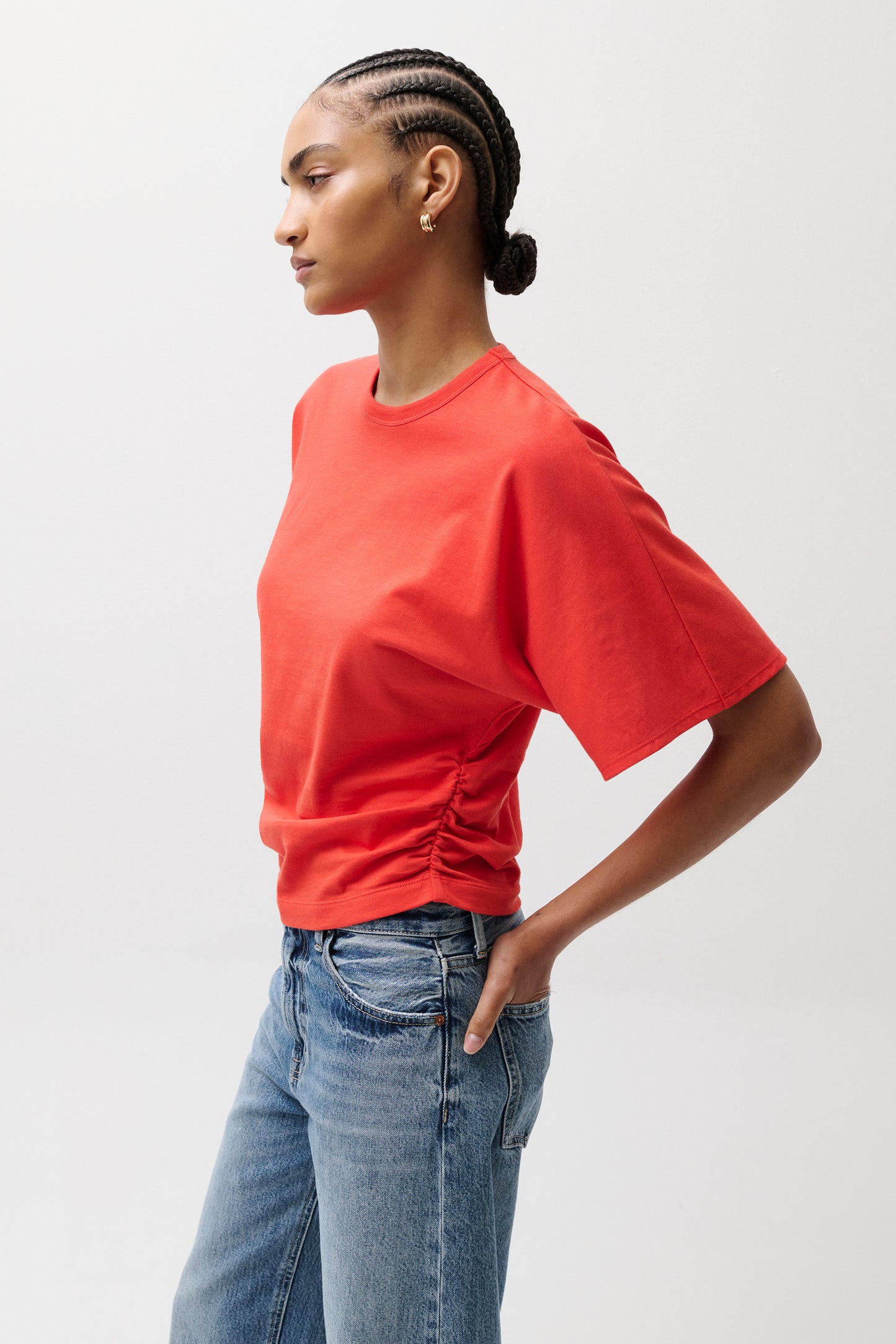 Veronica Kimono Sleeve Fitted Tee in Syrah