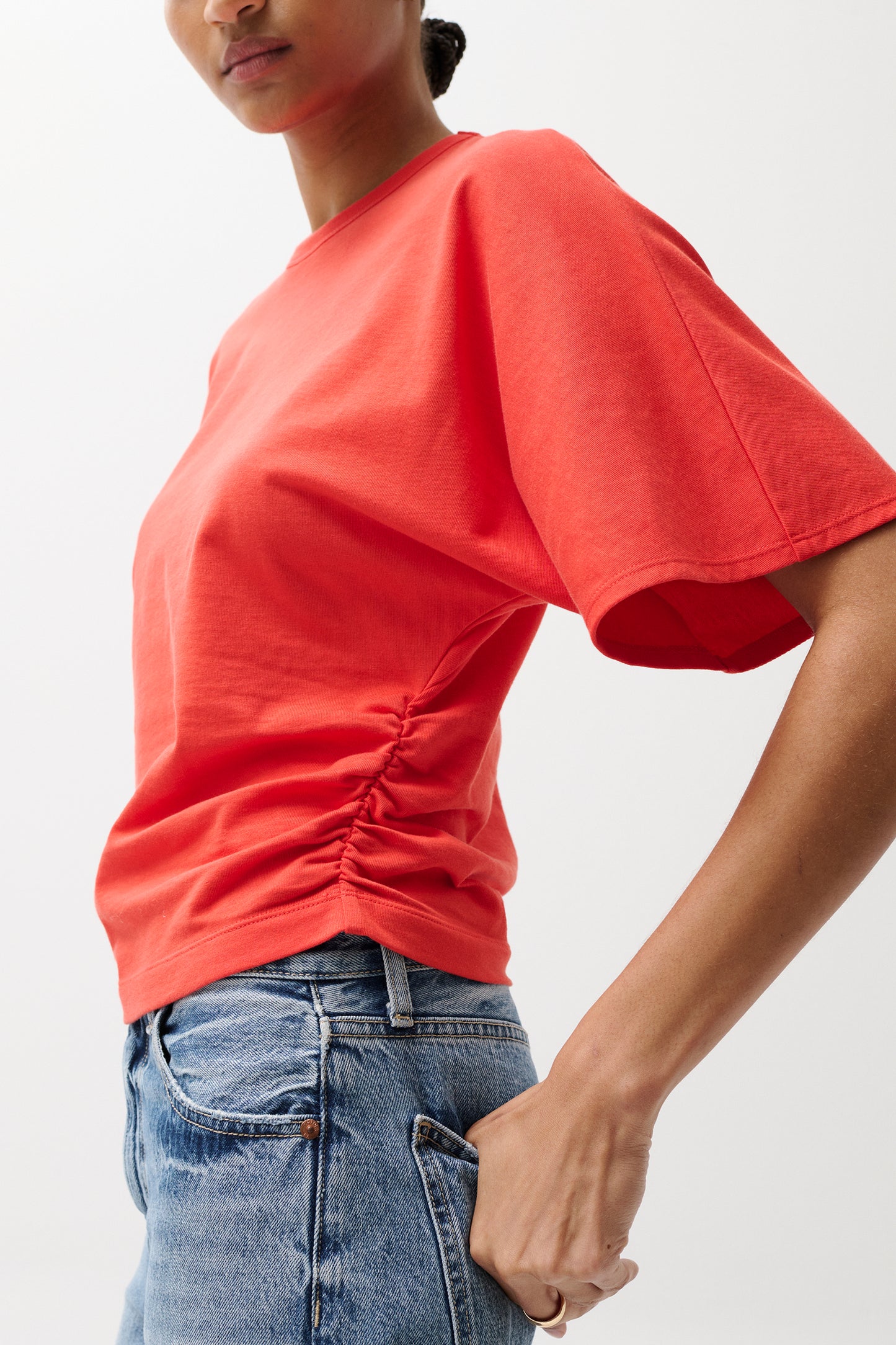 Veronica Kimono Sleeve Fitted Tee in Syrah